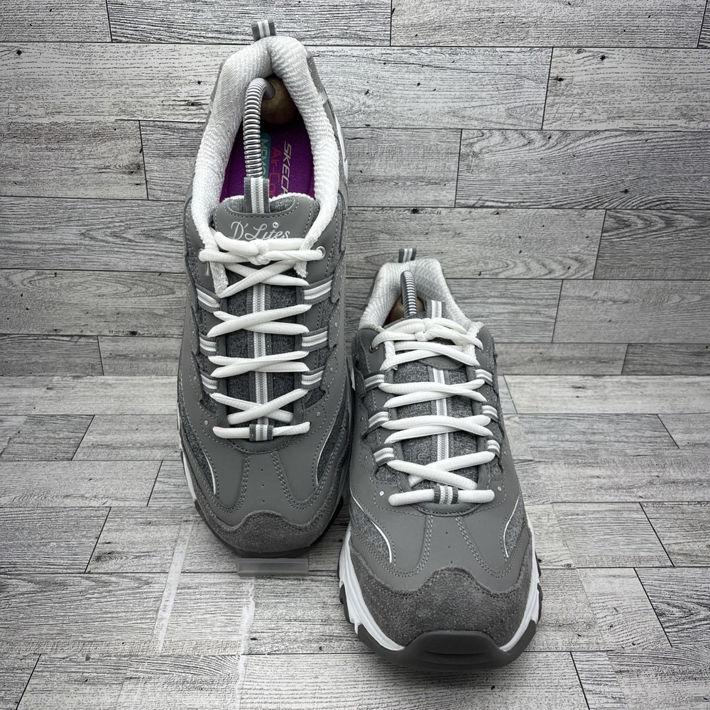 Skechers D'Lites Me Time 11936 Gray Athletic Sneaker‎ Shoes Women Size 11